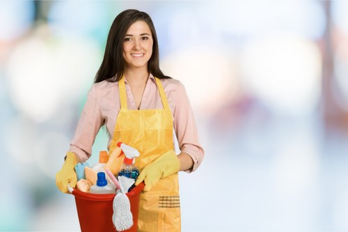 Professional carpet cleaning equipment in use