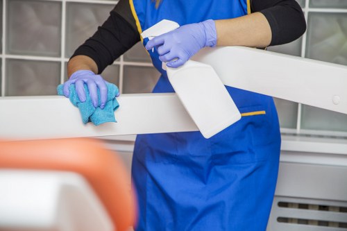 Cleaning team assessing a service issue carefully